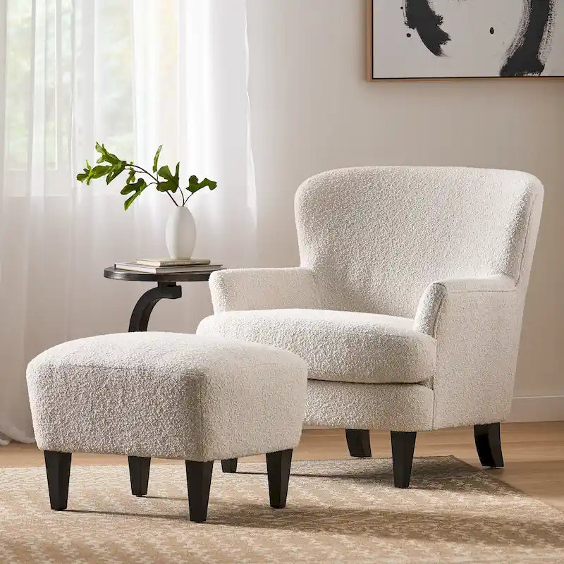 Christopher Knight Home Hartshorn Upholstered Club Chair and Ottoman Duo 36