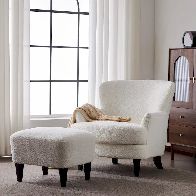 Christopher Knight Home Hartshorn Upholstered Club Chair and Ottoman Duo 37