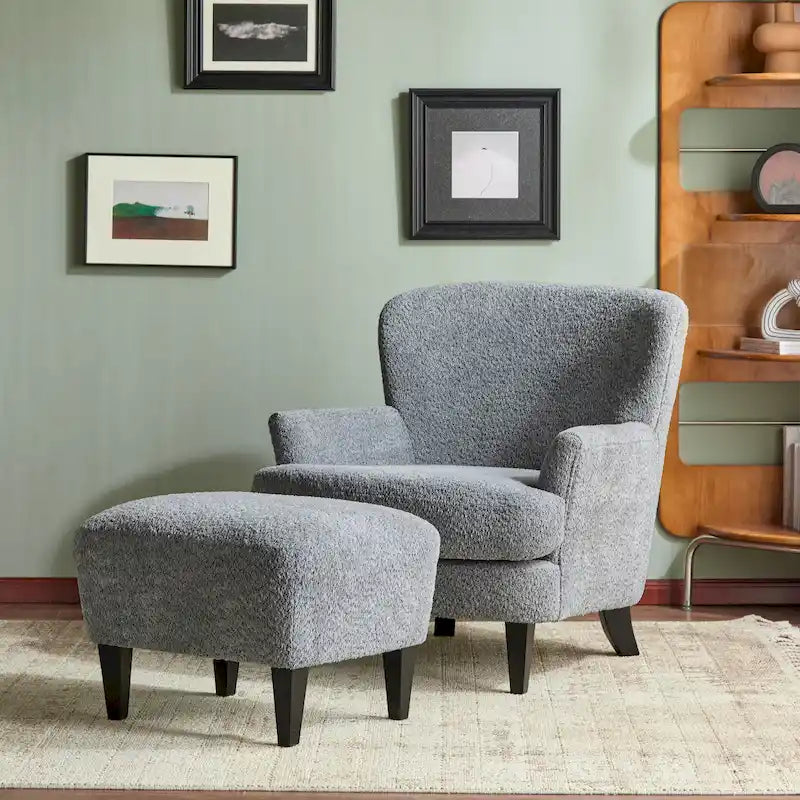 Christopher Knight Home Hartshorn Upholstered Club Chair and Ottoman Duo 39