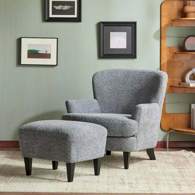 Christopher Knight Home Hartshorn Upholstered Club Chair and Ottoman Duo 5