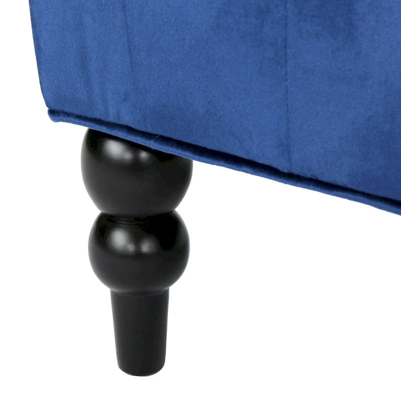Christopher Knight Home Leora Contemporary Glam Tufted Velvet Wingback Loveseat 8