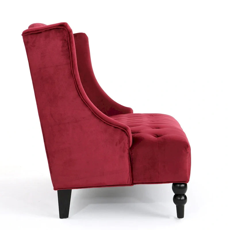 Christopher Knight Home Leora Contemporary Glam Tufted Velvet Wingback Loveseat 13