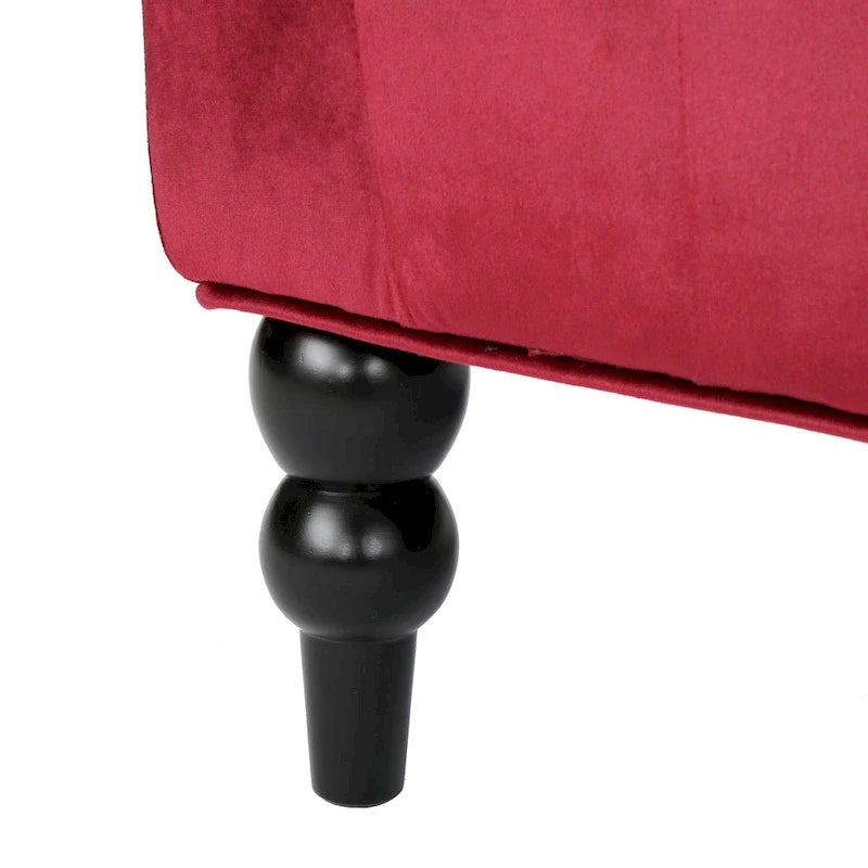 Christopher Knight Home Leora Contemporary Glam Tufted Velvet Wingback Loveseat 16