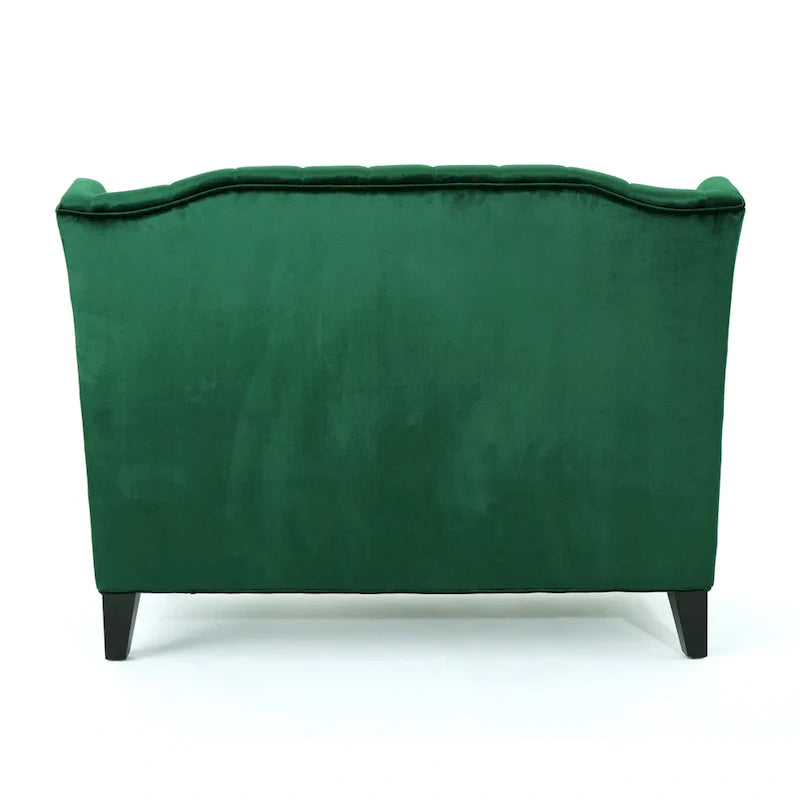 Christopher Knight Home Leora Contemporary Glam Tufted Velvet Wingback Loveseat 21