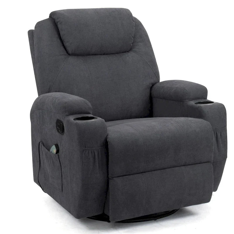 Homall Swivel Fabric Massage Recliner Chair for Living Room 16
