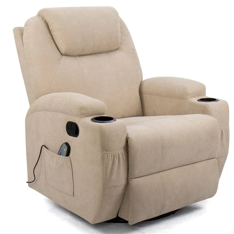 Homall Swivel Fabric Massage Recliner Chair for Living Room 6
