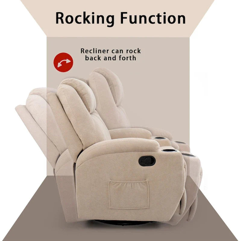 Homall Swivel Fabric Massage Recliner Chair for Living Room 9