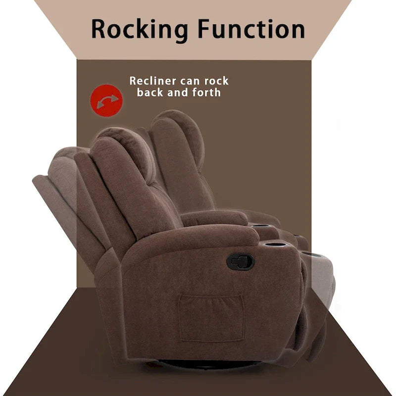 Homall Swivel Fabric Massage Recliner Chair for Living Room 13