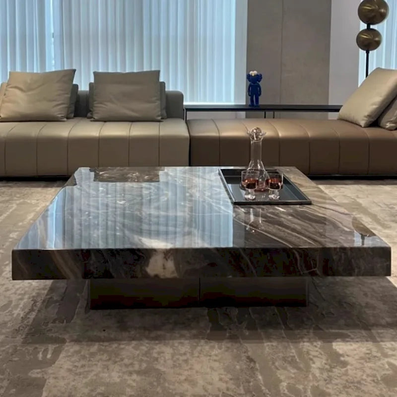 JASIWAY Elegant Sintered Stone Square Coffee Table 26