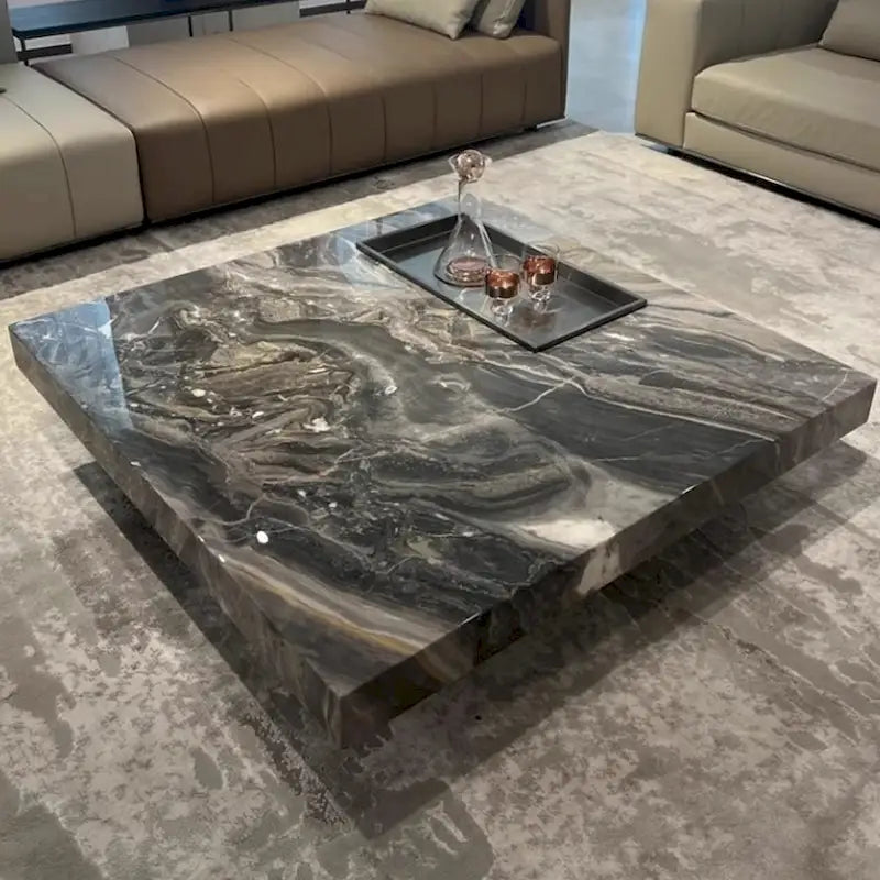 JASIWAY Elegant Sintered Stone Square Coffee Table 5