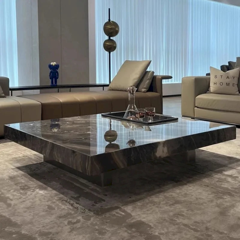 JASIWAY Elegant Sintered Stone Square Coffee Table 7