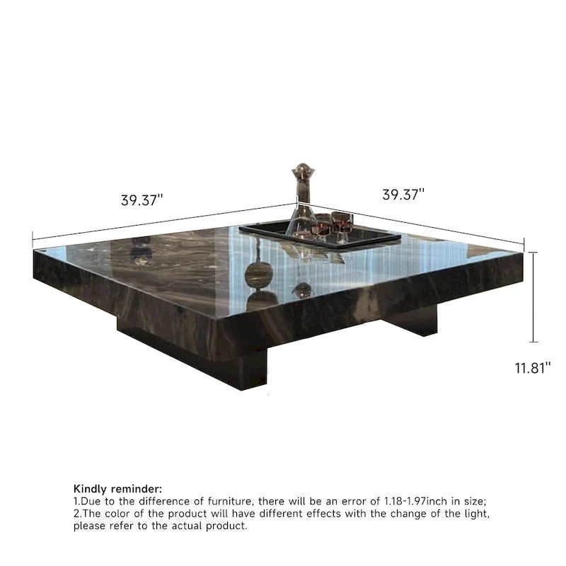 JASIWAY Elegant Sintered Stone Square Coffee Table 9