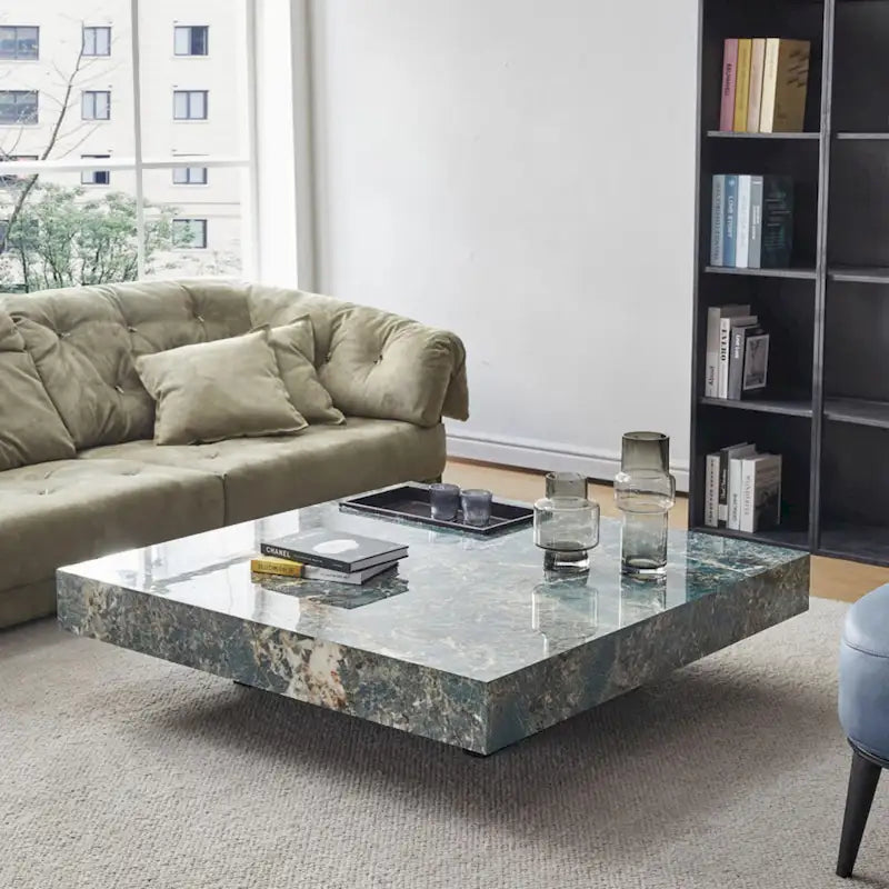JASIWAY Elegant Sintered Stone Square Coffee Table 11