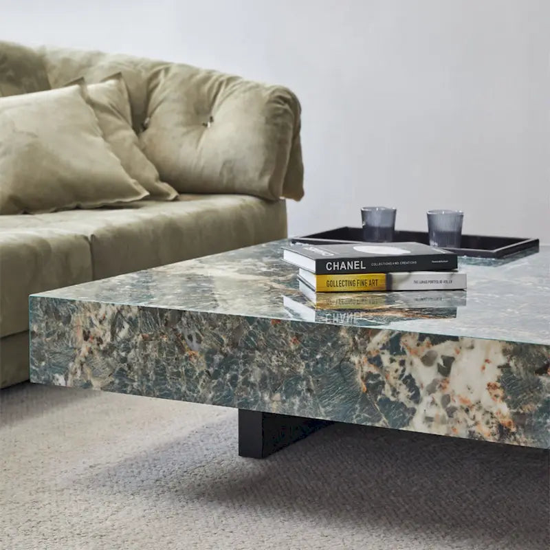 JASIWAY Elegant Sintered Stone Square Coffee Table 12