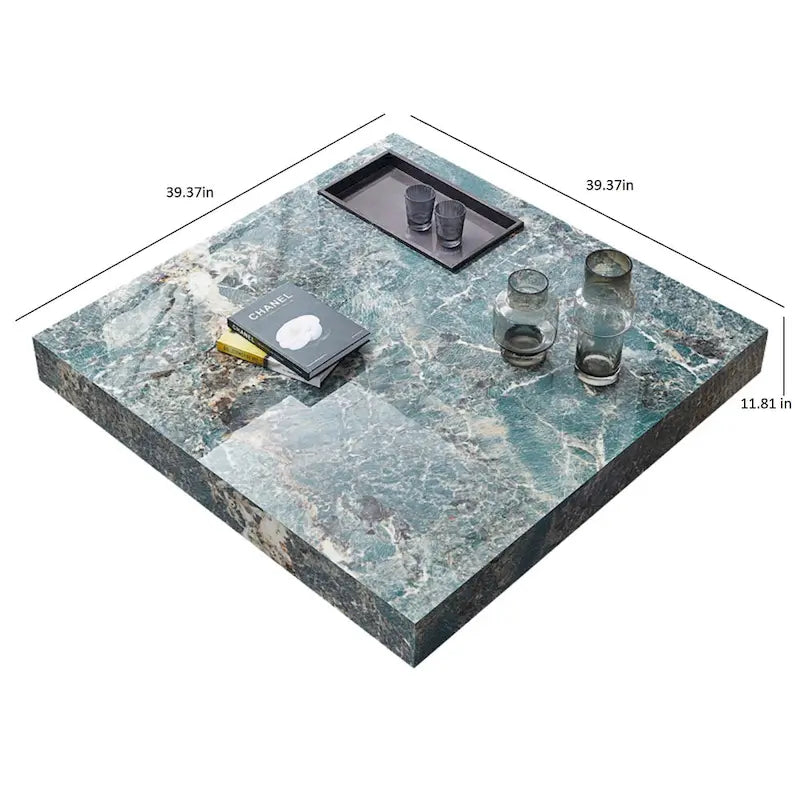 JASIWAY Elegant Sintered Stone Square Coffee Table 13