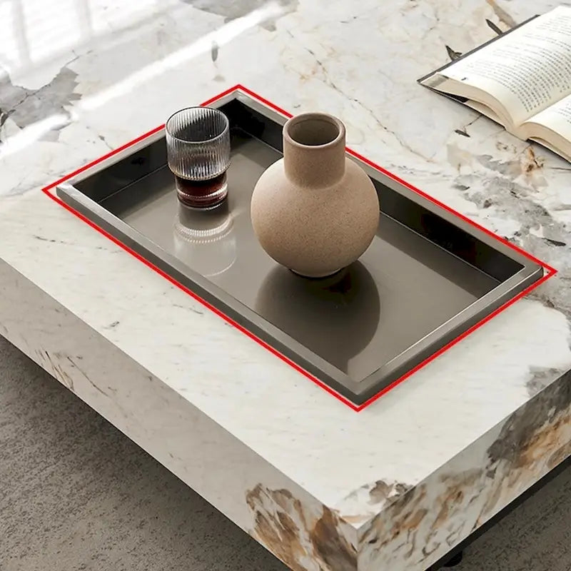 JASIWAY Elegant Sintered Stone Square Coffee Table 16
