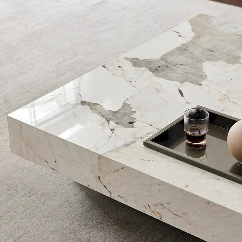 JASIWAY Elegant Sintered Stone Square Coffee Table 17