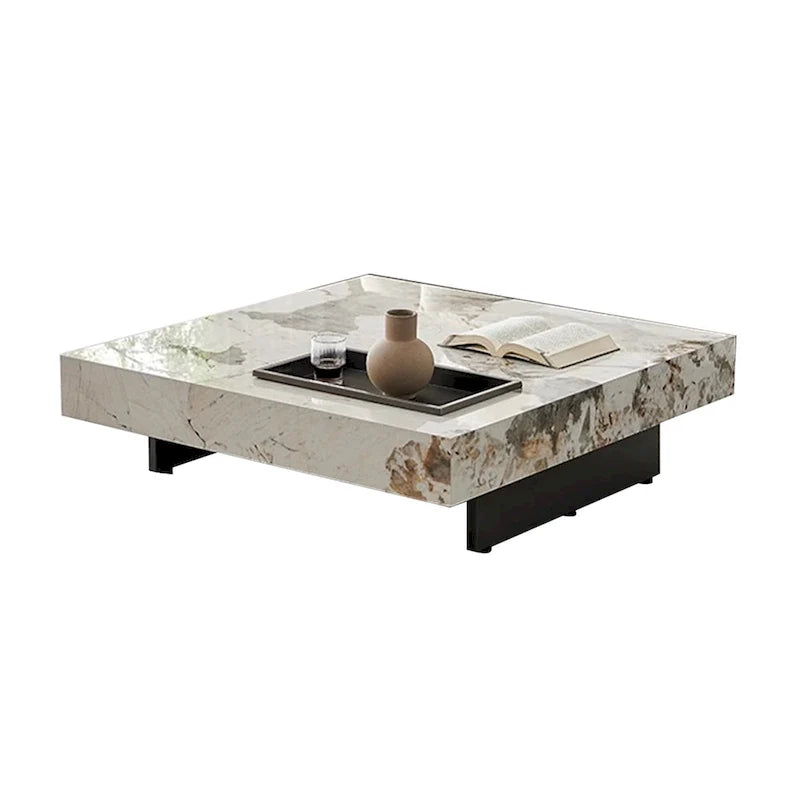 JASIWAY Elegant Sintered Stone Square Coffee Table 19