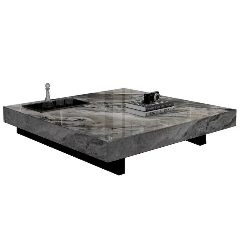 JASIWAY Elegant Sintered Stone Square Coffee Table 21