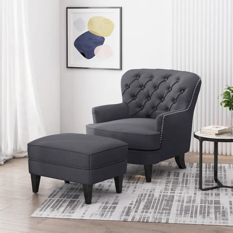 Christopher Knight Home Correia Club Chair and Ottoman Duo 1