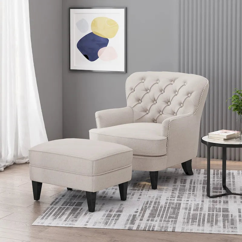 Christopher Knight Home Correia Club Chair and Ottoman Duo 7