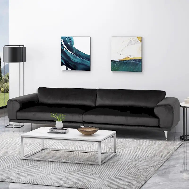 Christopher Knight Home Croydon Modern Glam Velvet Sofa for 4 1