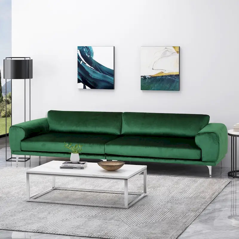 Christopher Knight Home Croydon Modern Glam Velvet Sofa for 4 8