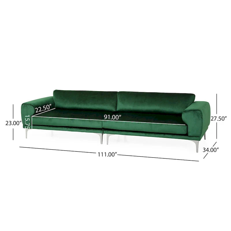 Christopher Knight Home Croydon Modern Glam Velvet Sofa for 4 9