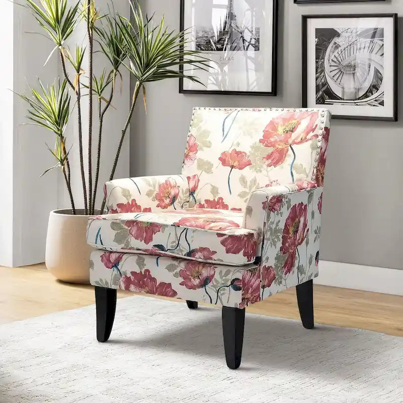 Akorda French Country Armchair with Nailhead Detailing and Sturdy Solid Wood Legs by HULALA HOME 36