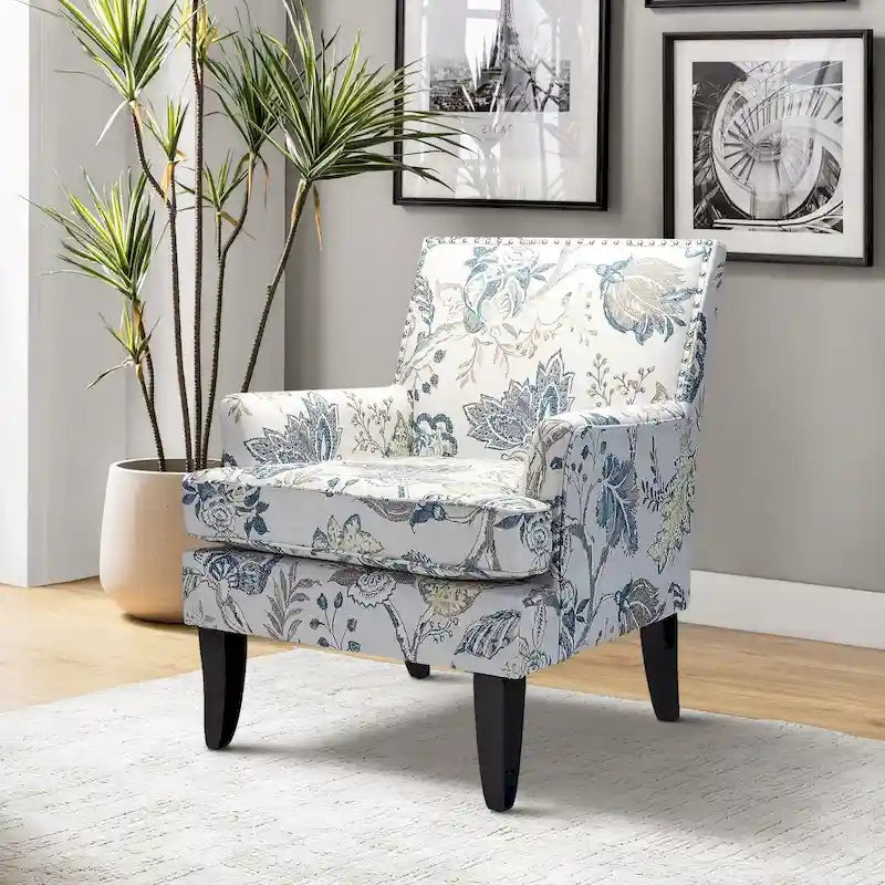 Akorda French Country Armchair with Nailhead Detailing and Sturdy Solid Wood Legs by HULALA HOME 37