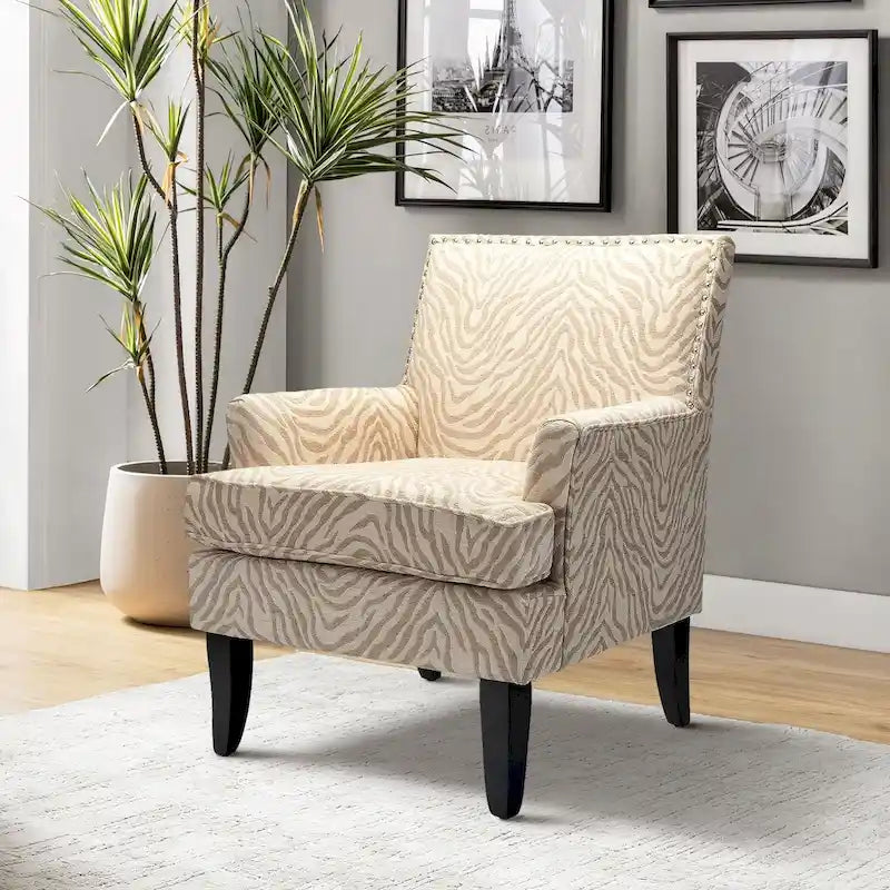 Akorda French Country Armchair with Nailhead Detailing and Sturdy Solid Wood Legs by HULALA HOME 38