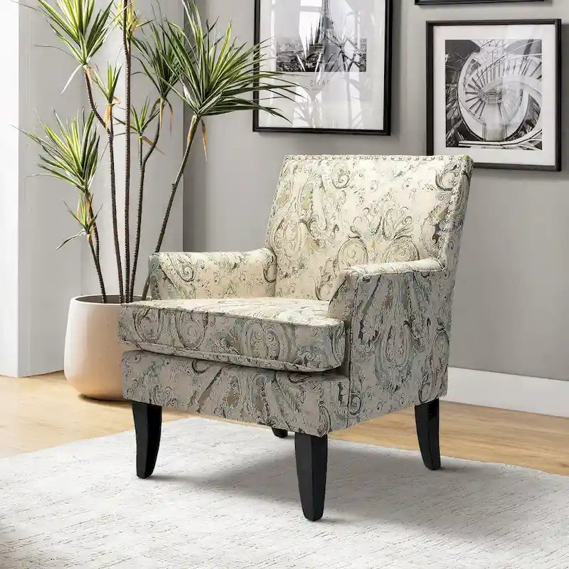 Akorda French Country Armchair with Nailhead Detailing and Sturdy Solid Wood Legs by HULALA HOME 40