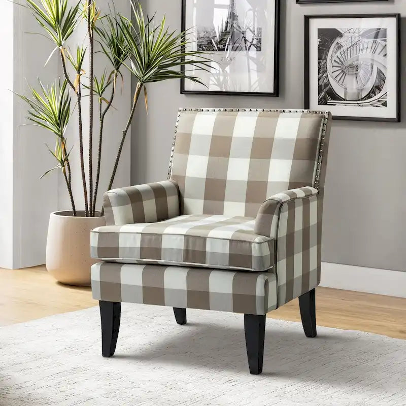 Akorda French Country Armchair with Nailhead Detailing and Sturdy Solid Wood Legs by HULALA HOME 41