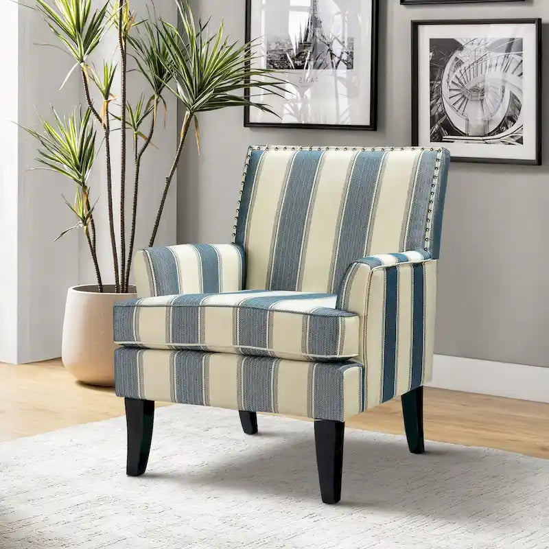 Akorda French Country Armchair with Nailhead Detailing and Sturdy Solid Wood Legs by HULALA HOME 43