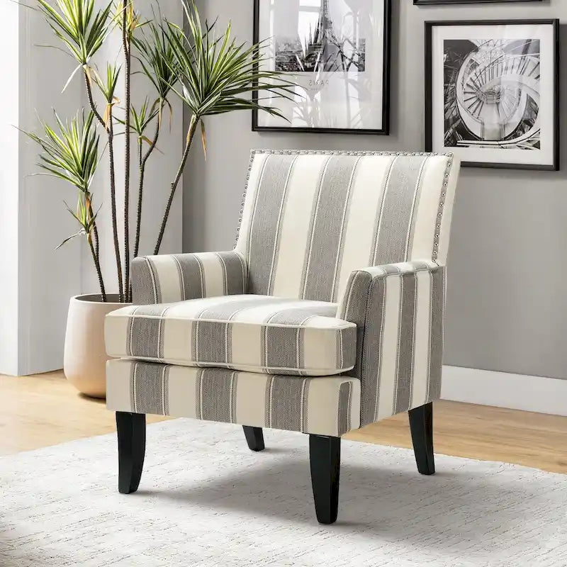 Akorda French Country Armchair with Nailhead Detailing and Sturdy Solid Wood Legs by HULALA HOME 44