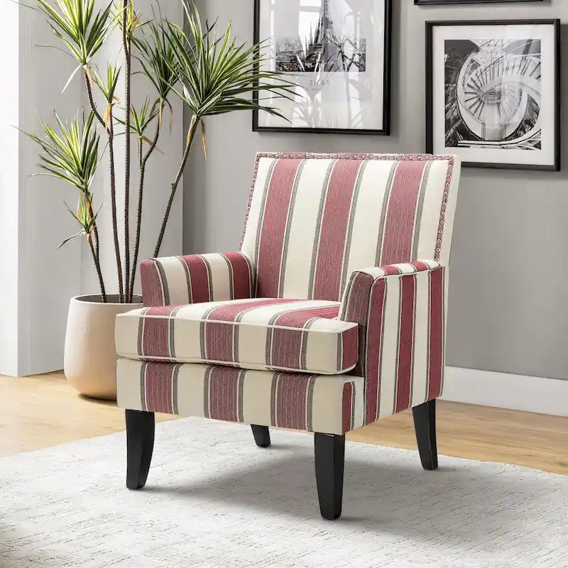 Akorda French Country Armchair with Nailhead Detailing and Sturdy Solid Wood Legs by HULALA HOME 45