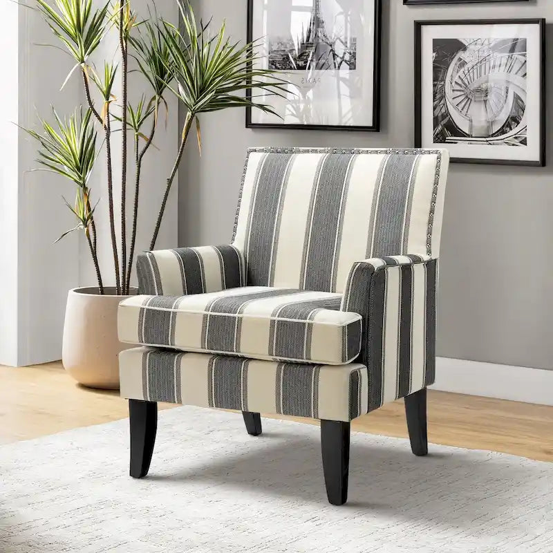 Akorda French Country Armchair with Nailhead Detailing and Sturdy Solid Wood Legs by HULALA HOME 46