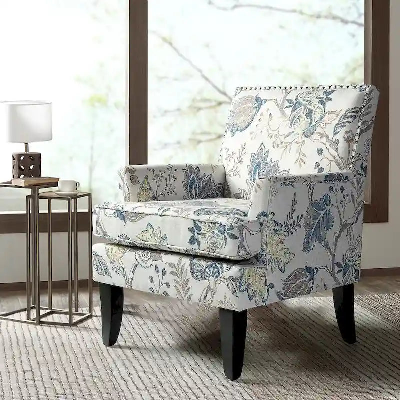 Akorda French Country Armchair with Nailhead Detailing and Sturdy Solid Wood Legs by HULALA HOME 1
