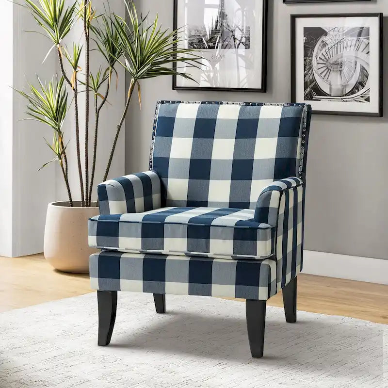 Akorda French Country Armchair with Nailhead Detailing and Sturdy Solid Wood Legs by HULALA HOME 6