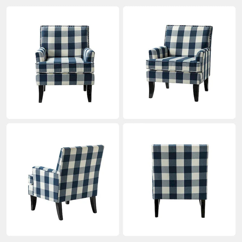 Akorda French Country Armchair with Nailhead Detailing and Sturdy Solid Wood Legs by HULALA HOME 7