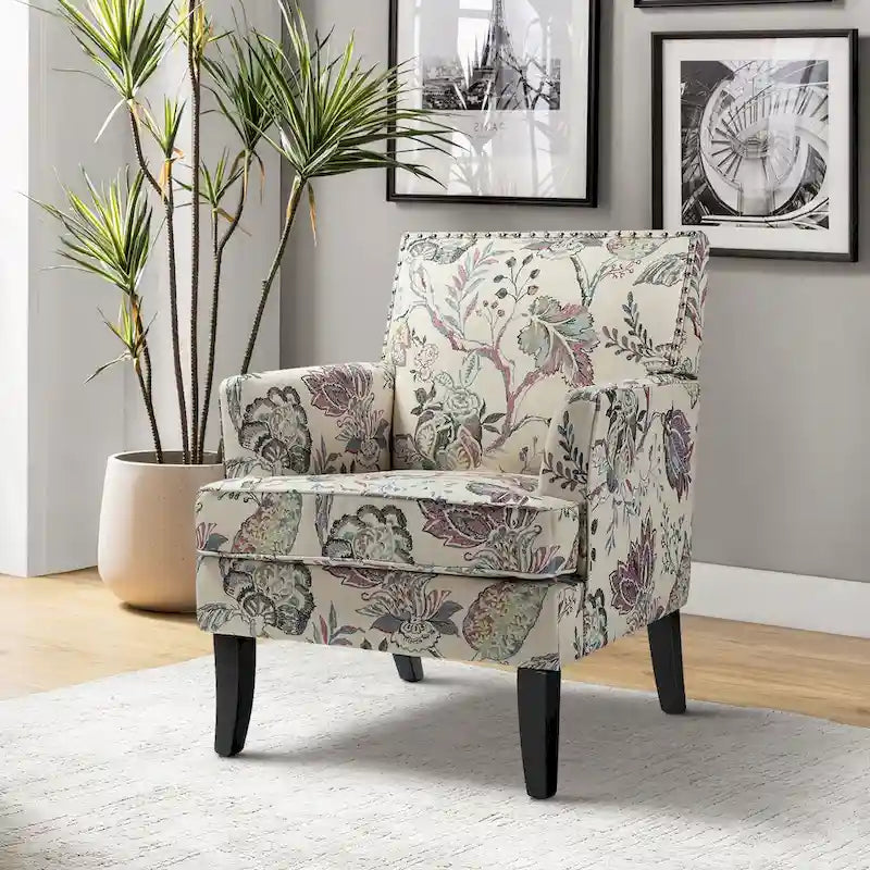 Akorda French Country Armchair with Nailhead Detailing and Sturdy Solid Wood Legs by HULALA HOME 13