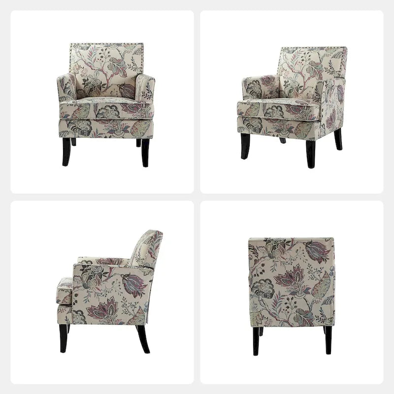 Akorda French Country Armchair with Nailhead Detailing and Sturdy Solid Wood Legs by HULALA HOME 14