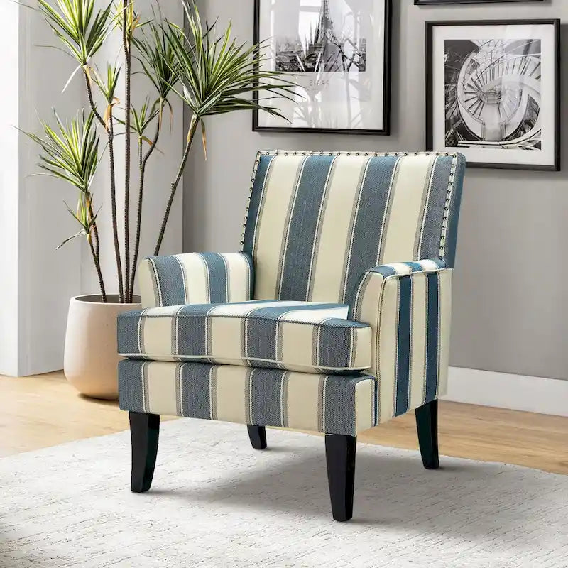Akorda French Country Armchair with Nailhead Detailing and Sturdy Solid Wood Legs by HULALA HOME 18