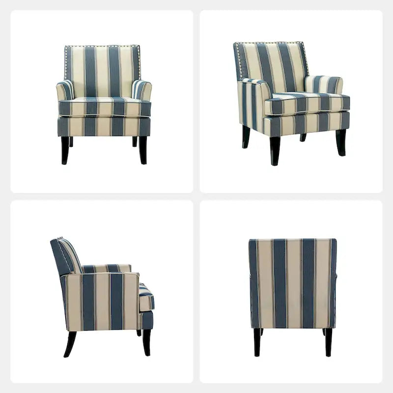 Akorda French Country Armchair with Nailhead Detailing and Sturdy Solid Wood Legs by HULALA HOME 20