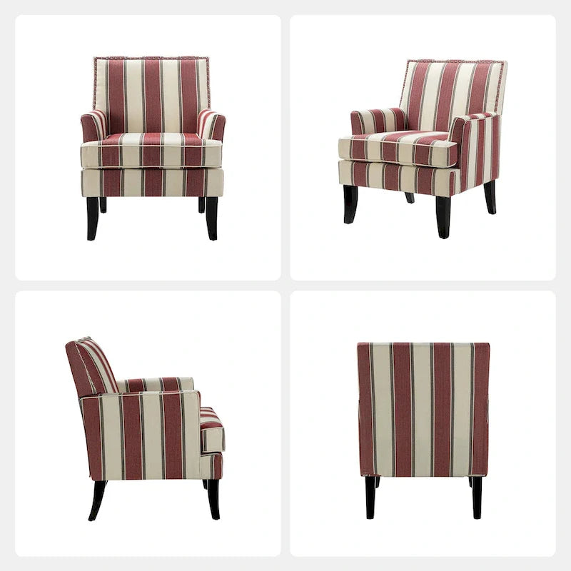 Akorda French Country Armchair with Nailhead Detailing and Sturdy Solid Wood Legs by HULALA HOME 33