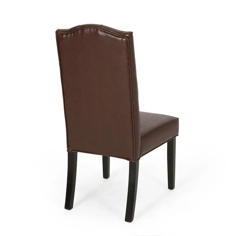 Set of 2 Harriet Modern Tufted Faux Leather Dining Chairs by Christopher Knight Home - Dimensions: 21.5" L x 25.75" W x 41.5" H 7