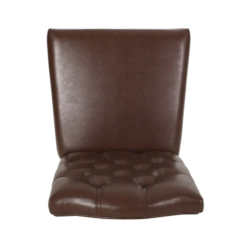 Set of 2 Harriet Modern Tufted Faux Leather Dining Chairs by Christopher Knight Home - Dimensions: 21.5" L x 25.75" W x 41.5" H 9