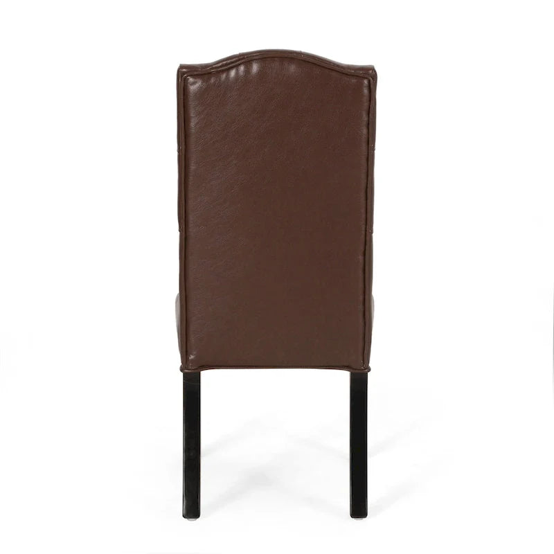 Set of 2 Harriet Modern Tufted Faux Leather Dining Chairs by Christopher Knight Home - Dimensions: 21.5" L x 25.75" W x 41.5" H 10