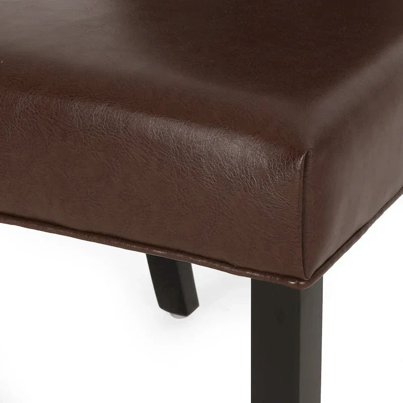 Set of 2 Harriet Modern Tufted Faux Leather Dining Chairs by Christopher Knight Home - Dimensions: 21.5" L x 25.75" W x 41.5" H 11