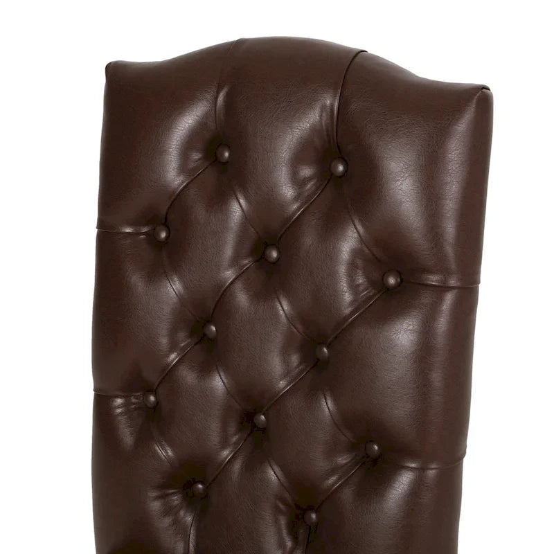 Set of 2 Harriet Modern Tufted Faux Leather Dining Chairs by Christopher Knight Home - Dimensions: 21.5" L x 25.75" W x 41.5" H 12